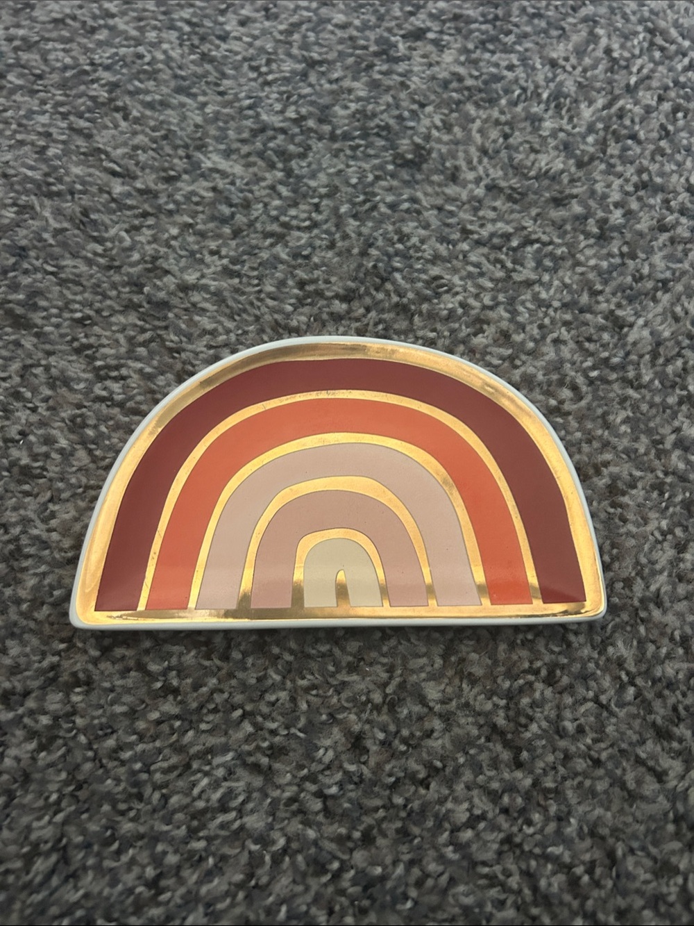 Rainbow Jewelry Tray with Gold Trim